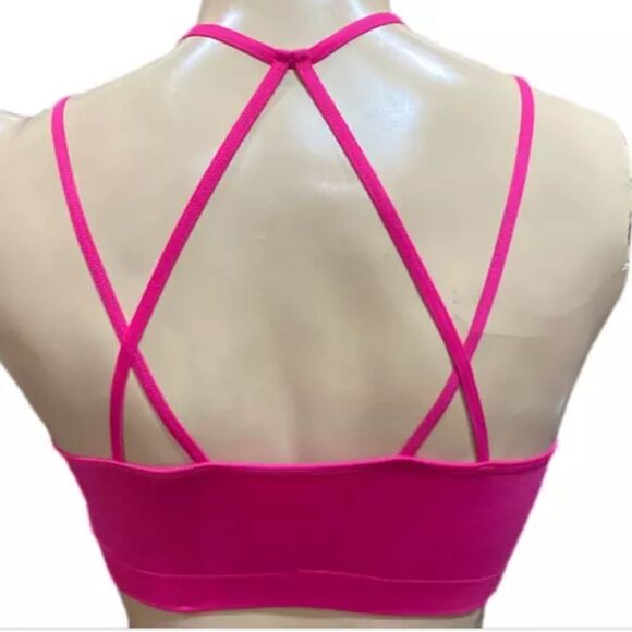 Victoria’s Secret high neck Seamless Unlined bralette bra Pink Medium - Picture 3 of 3